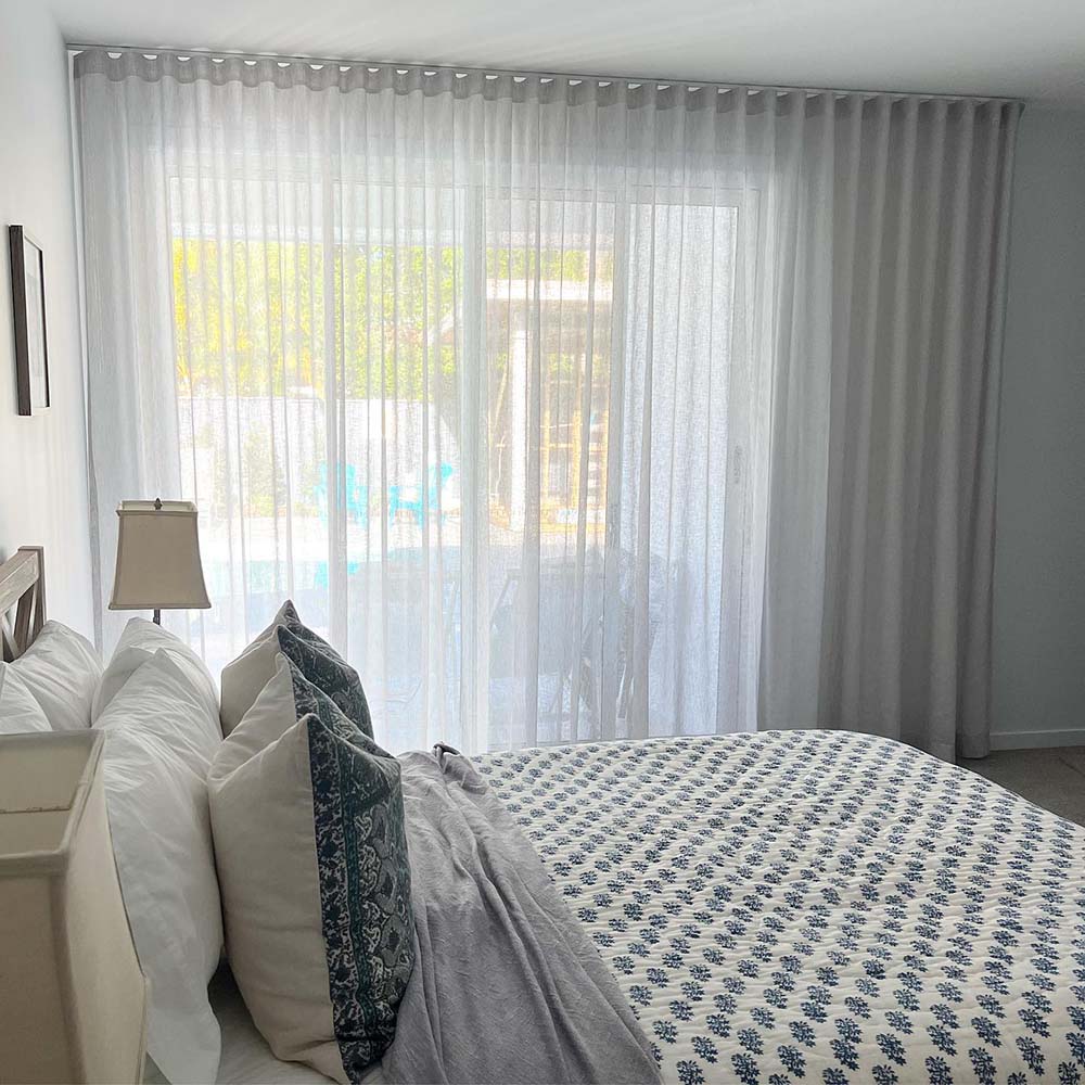 Elegant Curtain in Bedroom — Premium Window Coverings In Chevallum, QLD