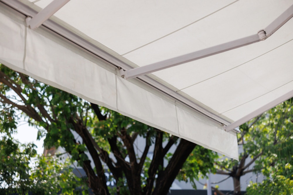 Folding Arm Awning With Tree in Background — Premium Window Coverings In Chevallum, QLD
