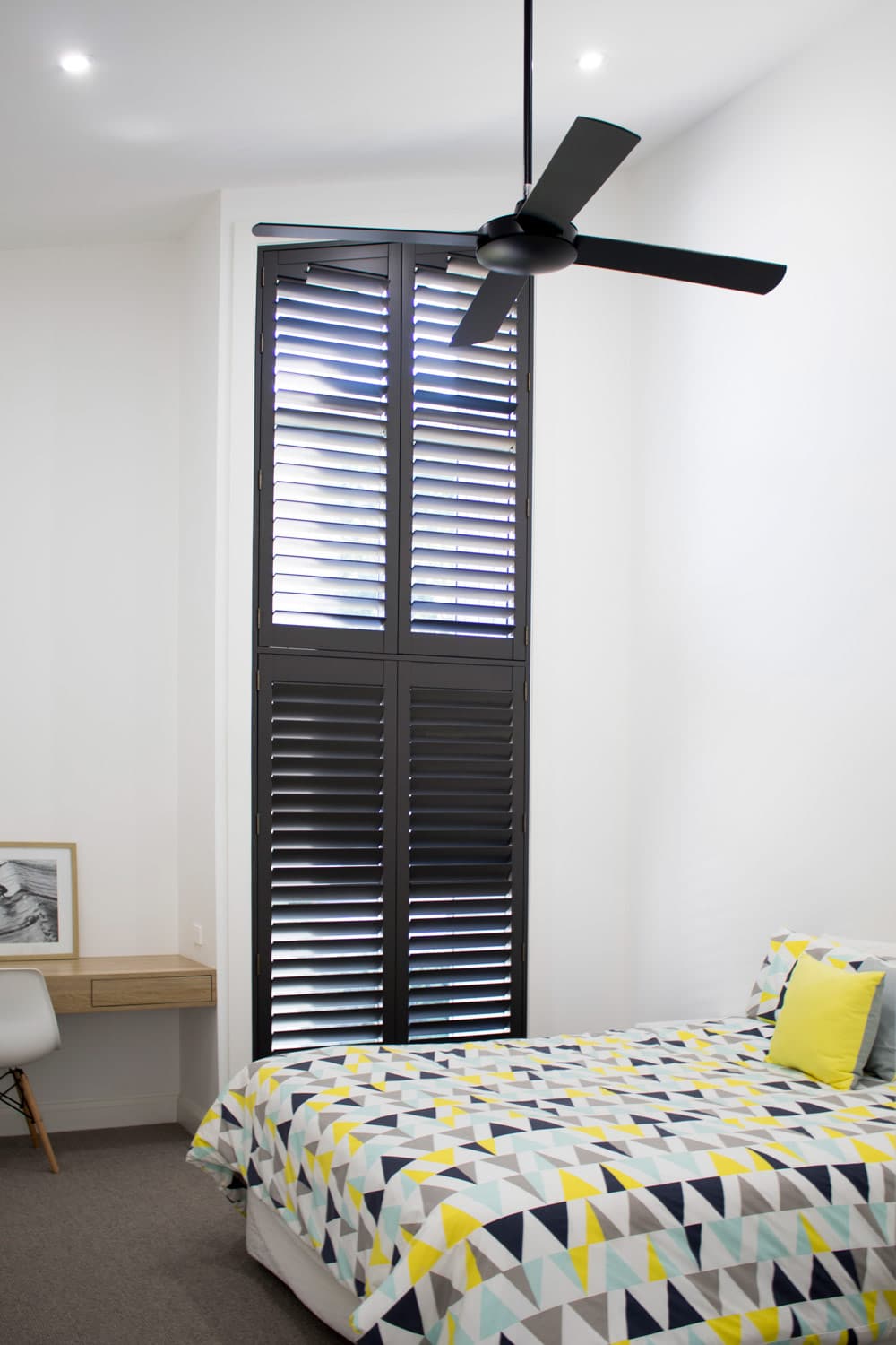 Bedroom With A High-quality Internal Shutters