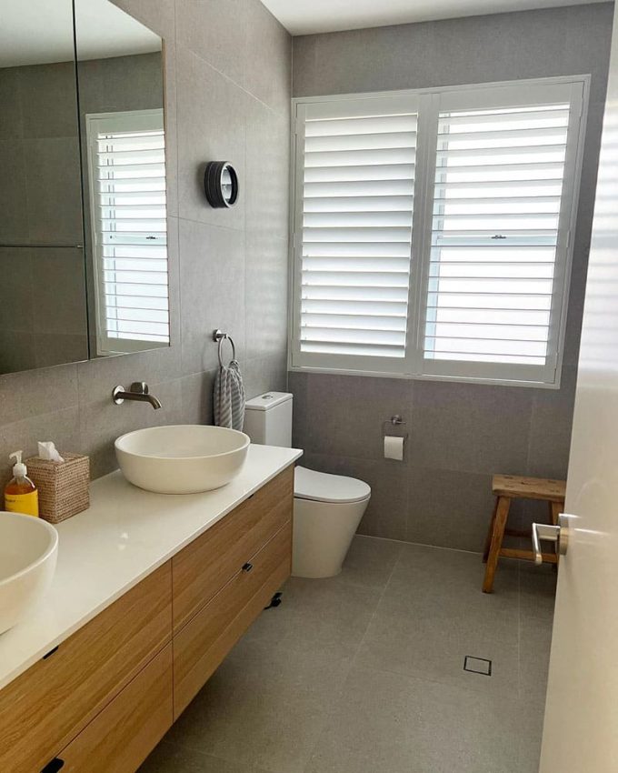 Poly Shutter in Bathroom — Premium Window Coverings In Chevallum, QLD