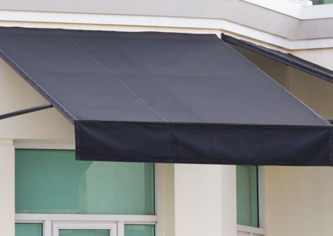 Black Awning And Steel Structure Over Window — Premium Window Coverings In Chevallum, QLD