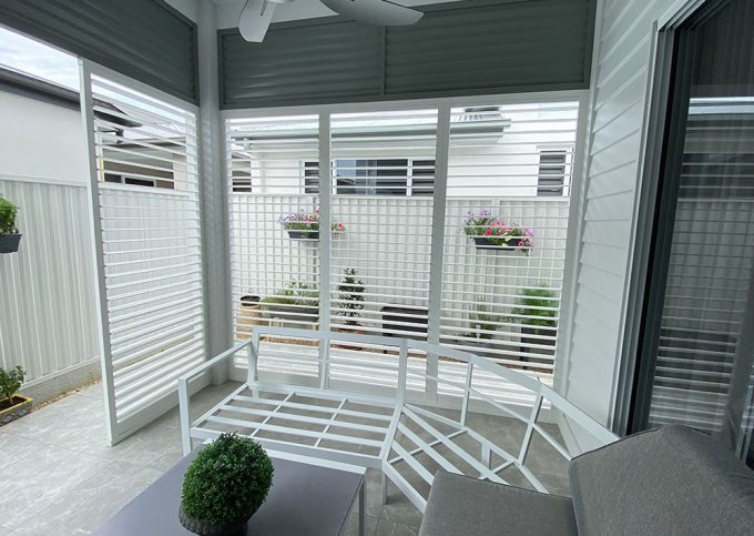 Elegant Shutter in Veranda — Premium Window Coverings In Coolum, QLD