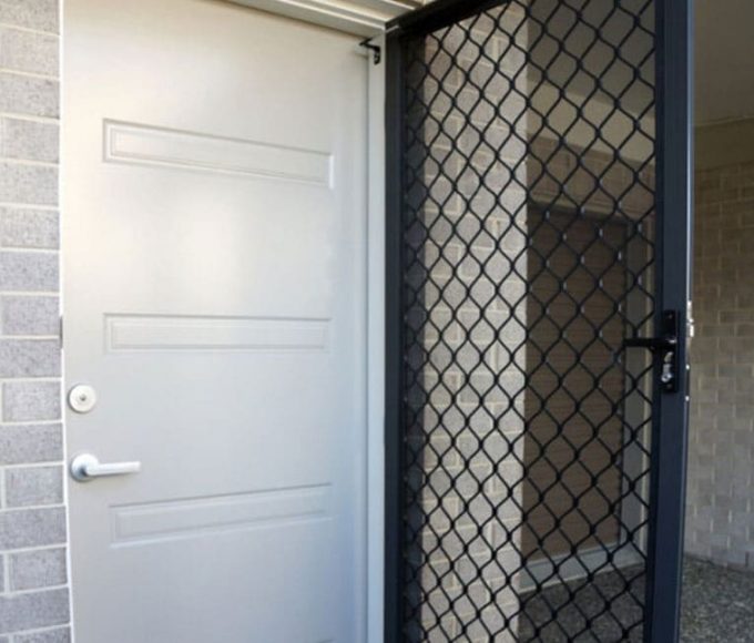Residential Entry Door With Security Screen — Premium Window Coverings In Chevallum, QLD