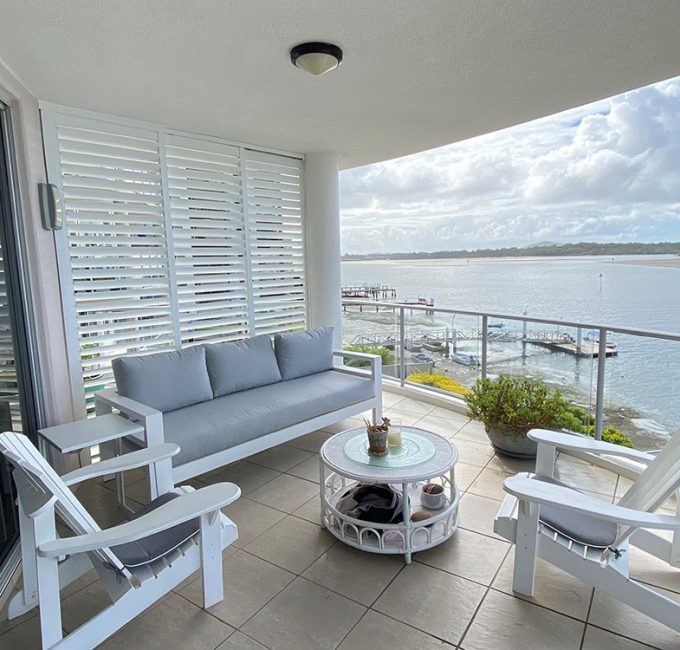 Balcony Sliding Shutter — Premium Window Coverings In Maroochydore, QLD